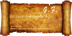 Gilicz Fortunát névjegykártya